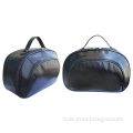 Men's cosmetic bag, made of PVC leather, nylon zipper closure and handle carrier